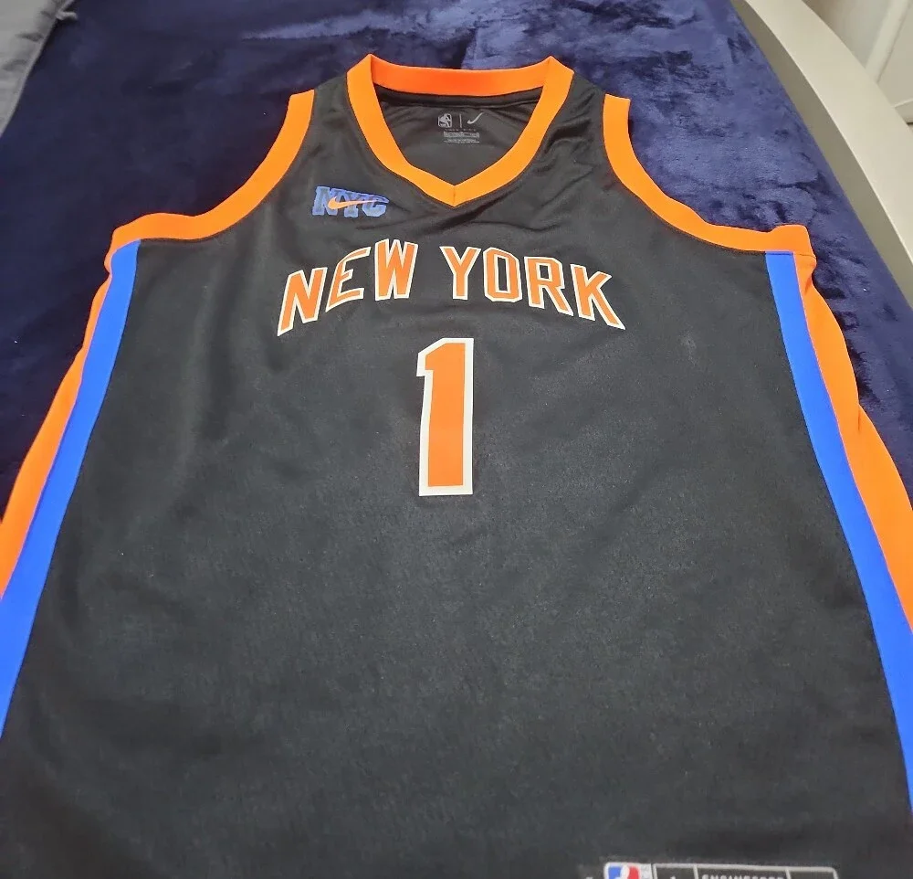 Nike Black Jersey with Orange and Blue Trim - New York #1